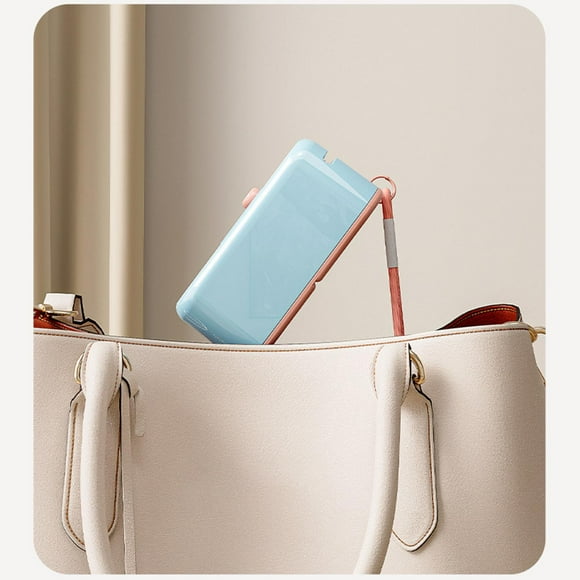 Dispensador de palillos de hilo dental, estuche para hilo dental, resistente a roturas, recargable, no se deshilacha, portátil, práctico organizador Azul