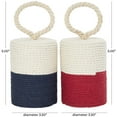 thumbnail image 3 of 4"W, 5"H Cream Cotton Coiled Colorblock Buoy Sculpture with Red and Blue Bases, by DecMode (2 Count), 3 of 10