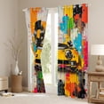 thumbnail image 3 of Feelyou Teens Street Graffiti Curtains Pack of 2 (42x84 Each), Modern Watercolor Artwork Curtains Blackout, Hip Hop Music Bedroom Curtains, Curtains and Drapes Room Decor, 3 of 6