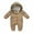 Brown, variant on Fesfesfes Winter Warm Infant Onesie Toddler Baby Bodysuit Long Sleeve Print Plush Hooded Romper Jumpsuit Summer