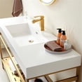 thumbnail image 3 of Ablitas 60" Single Sink Bath Vanity Brushed Gold Metal Frame White Top & Mirror, 3 of 8