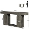 thumbnail image 5 of Extra Long 70.9-Inch Farmhouse Rustic Wood Console Table, 2-Tier Entryway Accent Table With U-Shaped Base For Hallway, Living Room, Foyer (Dark Gray), 5 of 8
