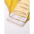 thumbnail image 7 of inlzdz Girls 3Pcs Groovy Jazz Dance Disco Outfit Metallic One Flared Sleeve Leotard with Tassel Skirt Sequin Hat Set Gold 10, 7 of 7