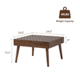 thumbnail image 5 of COSIEST Farmhouse MDF Square Brown 24-Inche Coffee Table for Living Room Table, 5 of 7