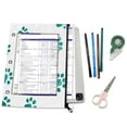 thumbnail image 5 of 2Pcs A4 Document Pouch Set 3 Ring Binder Pencil Pouch Clear Window Pencil Case for Binder for Home, Office Teal Dog Paw Prints, 5 of 7