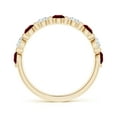 thumbnail image 2 of ANGARA Natural Floating Ruby and Diamond Semi Eternity Wedding Ring in 14K Yellow Gold for Women (Size-3mm) | July Birthstone, Birthday, Anniversary, Jewelry Gift for Women | Natural Ruby Ring, 2 of 9