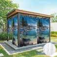 thumbnail image 4 of 1 Panel Outdoor Curtains for Patio Waterproof 54"x108" Nature Forest Weatherproof Privacy Outsides Curtains, Blue Sky Mountain Stone Lake Landscape Grommet Thermal Drapes for Cabana Porch Pergola, 4 of 8