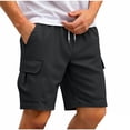 thumbnail image 6 of UAMVSH Men's Cargo Shorts Elastic Waist Drawstring Casual Shorts Summer Outdoor Athletic Work Shorts with Multi Pockets, 6 of 7