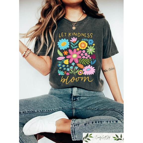 Let Kindness Bloom TShirt, Be Cool Be Kind Retro Flower Shirt, Be Cool Sweatshirt, Inspiration Women Sweater, Aesthetic Floral Kindness Tee