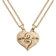 thumbnail image 1 of Little Sister Big Sister Necklace Gold Tone Anti-Tarnish Two-Piece Heart Little Sis Big Sis Necklace Pendant J-429, 1 of 4