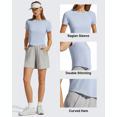 thumbnail image 6 of G4Free Women's Cropped Workout Tops Crewneck Short Sleeve T-Shirt Relaxed Fit Casual Athletic Waist Length Tees, 6 of 8