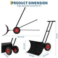 thumbnail image 2 of 30"W/40"W Snow Pusher with Wheels, 5-Level Adjustable Handle & Blade Angle, Heavy-Duty Snow Shovel with Metal Frame for Driveway & Sidewalk Snow Removal, 2 of 8
