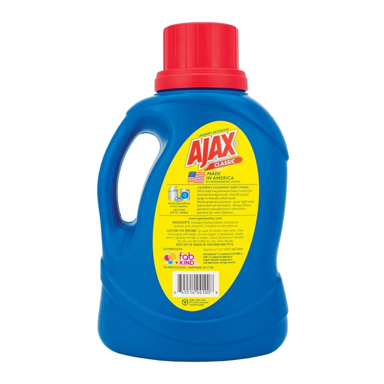Ajax Original Liquid Laundry Detergent, 40 oz, 25 Loads, Max