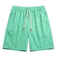thumbnail image 6 of DJDLJWCJ Mens Athletic Shorts, Beach Shorts for Men Flat Front Straight Leg Bermuda Shorts Mens Workout Shorts Elastic Waist Running Shorts Mint Green 4XL, 6 of 7