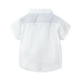 thumbnail image 2 of LittleSpring Boys Button Down Shirt, White Solid, Size 7-8, 2 of 6