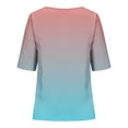 thumbnail image 5 of Busydd Womens Tops Fashion Tie Dye Boho Blouses Short Sleeve Round Neck Button T-Shirts Floral Print Beach Linen Shirts Casual Loose Summer Tops Plus Size Tops for Women,S-4XL, 5 of 5