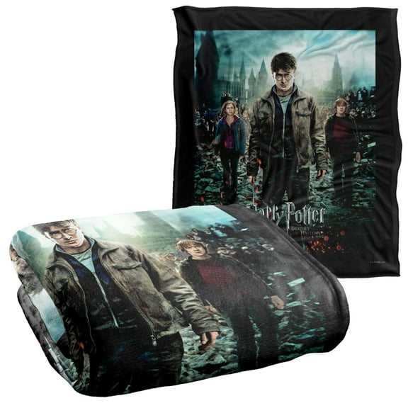 Harry Potter Deathly Hallows Part 2 Poster Officially Licensed Silky Touch Super Soft Throw Blanket 50' x 60'