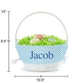 thumbnail image 5 of Personalized Planet Blue and White Liner with Custom Name Printed in Blue Letters on White Woven Spring Easter Basket with Collapsible Handle for Egg Hunt or Book Toy Storage, 5 of 6