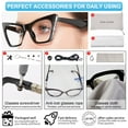 thumbnail image 5 of MARE AZZURO Cat Eye Bling Reading Glasses Women Retro Large Readers 1.0 1.5 2.0 2.5 3.0 3.5 4.0 5.0 6.0 (Black, 6.00)Polycarbonate lens, 5 of 6