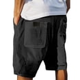 thumbnail image 5 of PIMSSY Men Shorts Corduroy Casual Relaxed Fit Summer Comfort Soft Elastic Waist With Pockets Simple Solid Color Bottoms, 5 of 7