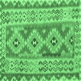 thumbnail image 1 of Ahgly Company Indoor Square Southwestern Emerald Green Country Area Rugs, 4' Square, 1 of 4