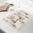 thumbnail image 5 of Easter Dish Drying Mat for Kitchen Counter, Vintage Bunny Carrot Boho Beige Eggs Absorbent Reversible Dish Drainer Rack Mats for Coffee Bar Mats 16''''x18'''' 2 PCS, 5 of 6