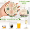 thumbnail image 2 of Yayeee 6 PCS Drink Coasters with Holder Set Woven Absorbent Round Tabletop Hot Pad, Beige Abstract, 2 of 7