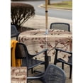 thumbnail image 5 of Outdoor Tablecloth with Umbrella Hole for Patio/Picnic/Party/Camping, Country Star Brown Waterproof Table Cloth Square Cover Washable, Farmhouse Vintage Plants Wooden (54"x 54"), 5 of 8