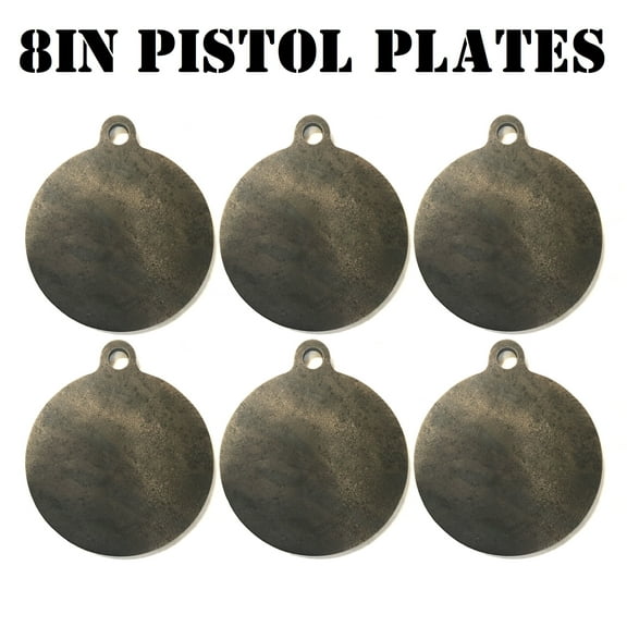 Magnum Target 8 in Round NRA PISTOL ONLY Target - 3/8in. Mild Steel Target - 6pc. Metal Plate Set - H86E