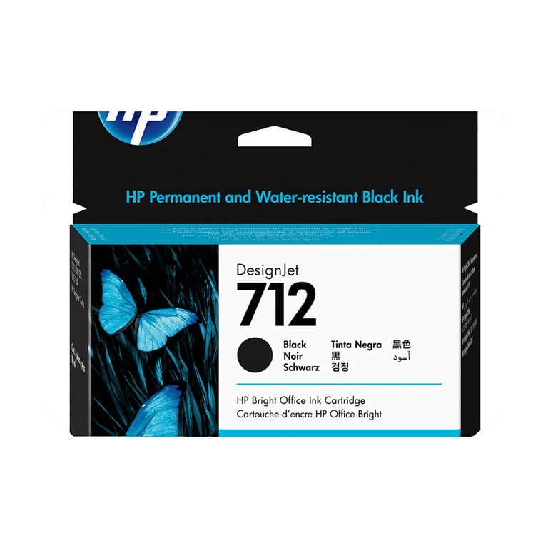HP 712 80-ml Black DesignJet Ink Cartridge, 3ED71A, Bright Office