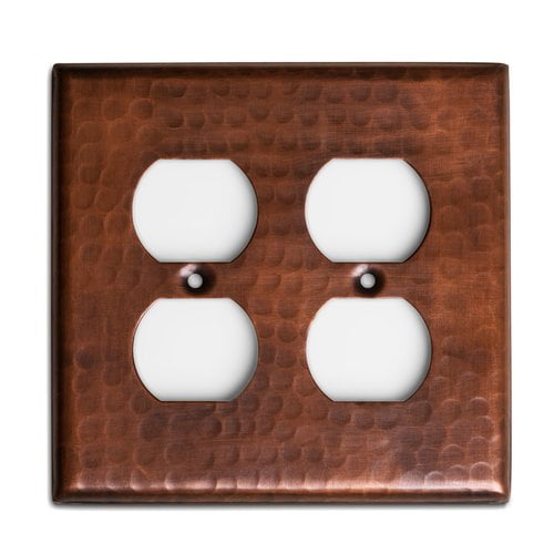 Monarch Pure Copper Hammered Double Duplex Wall Plate / Switch Plate
