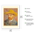 thumbnail image 2 of Self-Portrait with a Straw Hat - From an Original Color Painting by Vincent Van Gogh c.1887 - Fine Art Matte Paper Print (Unframed) 24x32in, 2 of 4