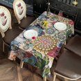 thumbnail image 5 of Boho Bohemia Flower Rectangle Tablecloth 60"x102",Waterproof Polyester Rectangle Table Cloth, Wipeable Spillproof Polyester Tablecloth for Dining, Camping, Indoor and Outdoor, 5 of 6