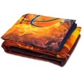 thumbnail image 4 of ZHH 3D Duvet Cover Sets Twin Size Sports Basketball Fire Pattern Kids Bedding Set Ultra Soft Quilt Cover for Boys and Teens (1 Duvet Cover Set + 2 Pil, 4 of 4
