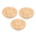 thumbnail image 4 of 3Pcs Bamboo Wood Yogurt Jar Lids with Sunflower Design Sealing Covers, 4 of 8