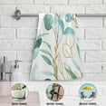 thumbnail image 4 of Watercolor Leaf Kitchen Hand Towels 2 PCS, Eucalyptus Leaves Fingertip Bath Towels Ultra Soft and Highly Absorbent, Decorative Face Towels Dish Washcloths, 28.3"x14.4", 4 of 5