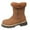 Brown, variant on Women's Fashion Casual Winter Solid Color Thickened Velvet Boots Mid-Calf Snow Boots Black Size 8.5