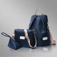 thumbnail image 4 of Sywqhk 3 Teile/Satz Frauen Solide Rucksack Umhängetasche Geldbörse Mädchen Nylon Taschen (Dunkelblau Sywqhk Para estrenar, 4 of 4
