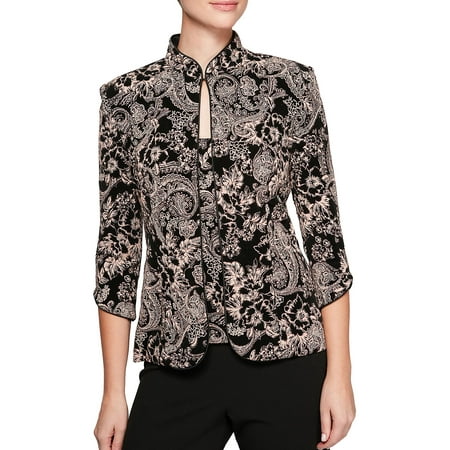 Alex Evenings Sleeveless - Two-Piece Embroidered Jacket and Scoopneck Camisole Twinset