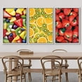 thumbnail image 3 of wall26 Framed Canvas Print Wall Art Set Strawberry, Kiwi & Orange Display Food Fruit Photography Realism Chic Closeup Colorful Multicolor Ultra for Living Room, Bedroom, Office - 16"x24"x3 White, 3 of 5