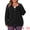 Black, variant on DARING DIVA Women's Plus V Neck Button Down Sweater Oversized Jacket 1X Burgundy