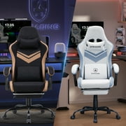 GTRACING GTW-300 Ergonomic Adjustable Height Reclining Fabric Gaming Chair , Gray/Blue