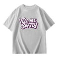 thumbnail image 4 of Tfken Girls Tees For Summer Short Sleeve Crew Neck Letter Print Tops Daily Wear Trendy Kids Comfortable Shirts Gray Size 3-4 Years, 4 of 4