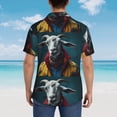 thumbnail image 4 of Fotbe Surrealist Goat Camisa Hawaiana para Hombre Unisex – Camisa Casual de Verano con Botones de Manga Corta de Algodón y Lino,3X-Large, 4 of 7