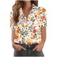 thumbnail image 5 of TaTaai Women's Lightweight Print Shirt Short Sleeve Collar Button Front Loose Fit Breathable Summer Chic Blouse Top Daily Office Wear Gift, 5 of 7