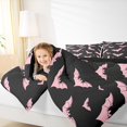 thumbnail image 4 of Homewish Pink Cute Bat Twin Comforter Sets,Halloween Theme Bedding Set,Black Reversible,2-Piece,1 Comforter and 1 Pillowcase, 4 of 7