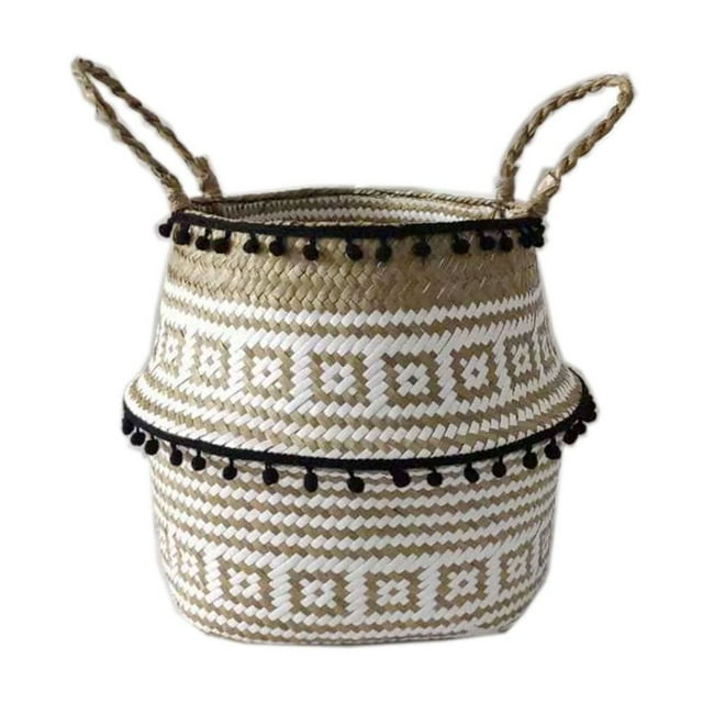 Nordic Woven Basket Plant Rattan Box Sundries Organizer Desktop Container Holder