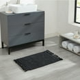 thumbnail image 4 of Jean Pierre Ricardo Cotton Fringe 27 x 45 in. Bath Rug, Black, 4 of 7