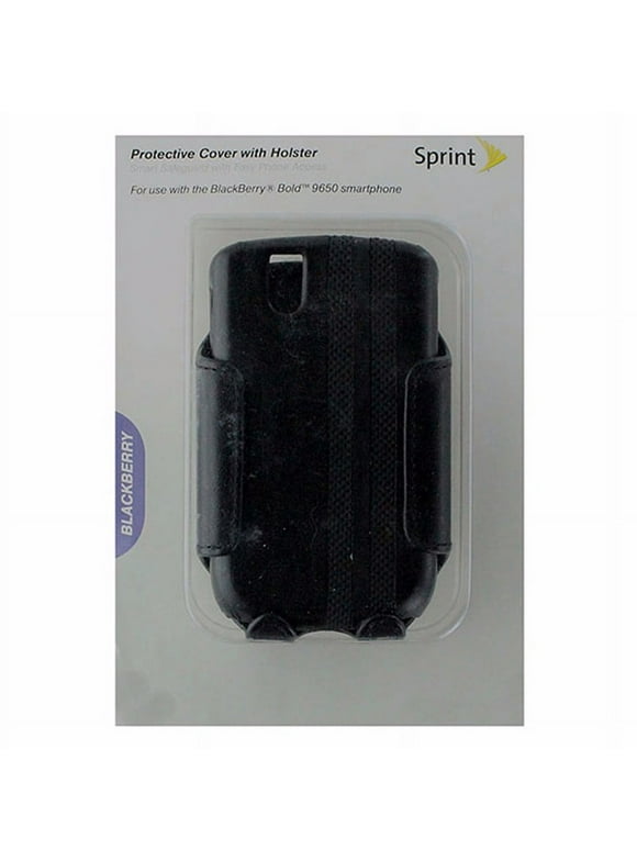 Sprint Protective Cover Case with Holster for BlackBerry Bold 9650 - Black