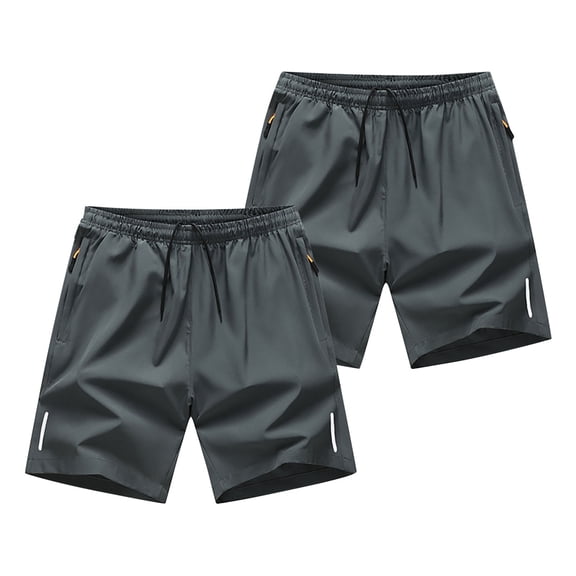 HappyYEE 2 Pack Plus Size Men’s Quick Dry Shorts with Pockets Lightweight Elastic Waist Casual Bottoms, Breathable Workout Sport Shorts 5XL